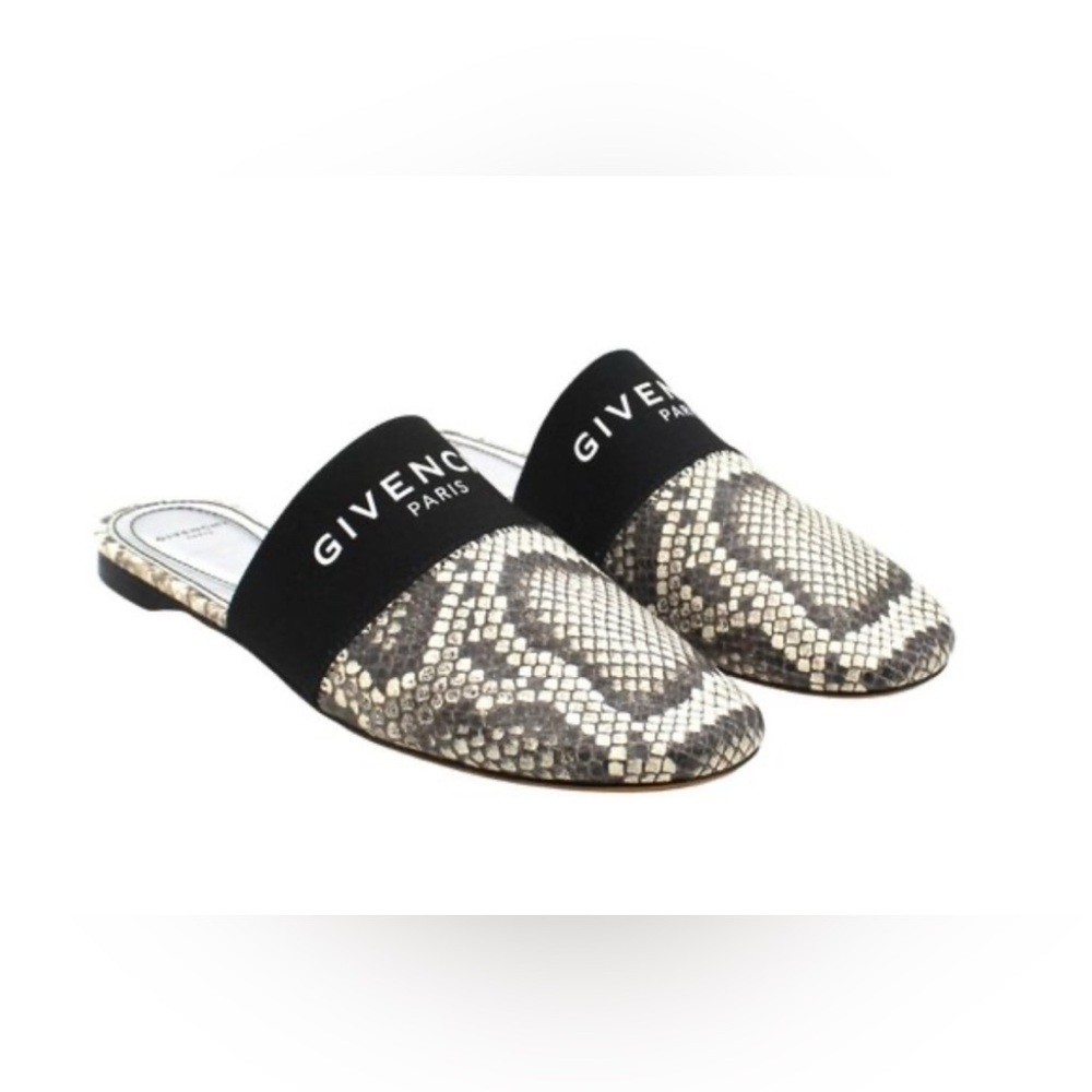 Givenchy Python Embossed Leather Bedford Mules - image 1
